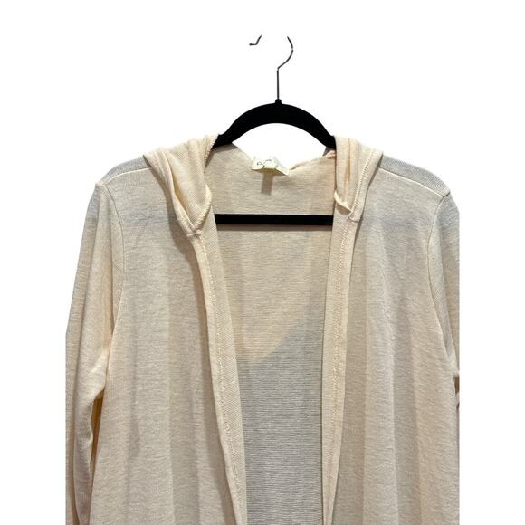 Perfect Peach Women Open Front Hooded Cardigan Sweater Size XL Light Peach NWOT - Picture 9 of 10